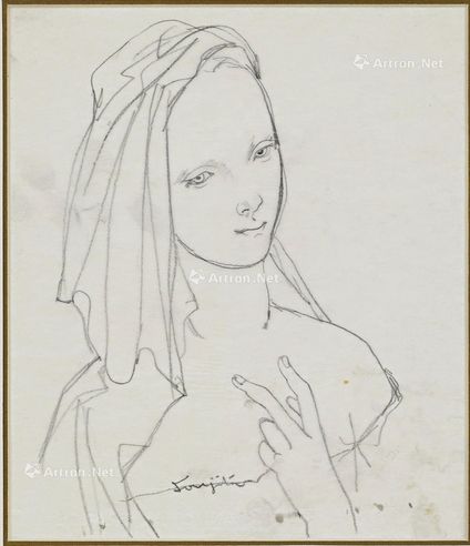 藤田嗣治 戴头纱的少女