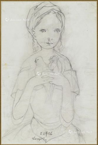 藤田嗣治 少女与双鸟