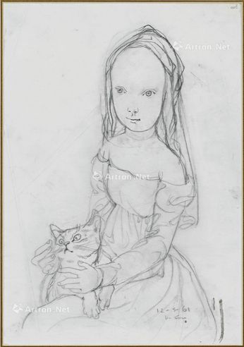 藤田嗣治 女孩与猫