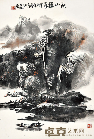 郭公达 秋山秋水 67×45cm