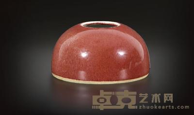清 豇豆红水盂 径:8.8cm