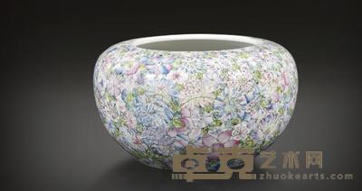 清 万花不落底大水盂 高:13cm 径:12.5cm