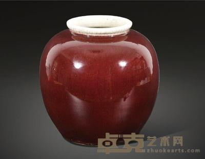 清代 豇豆红尊 高:22cm