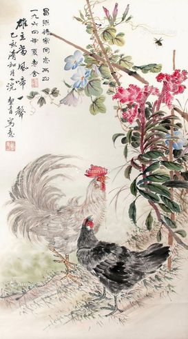 胡絜青 双吉图