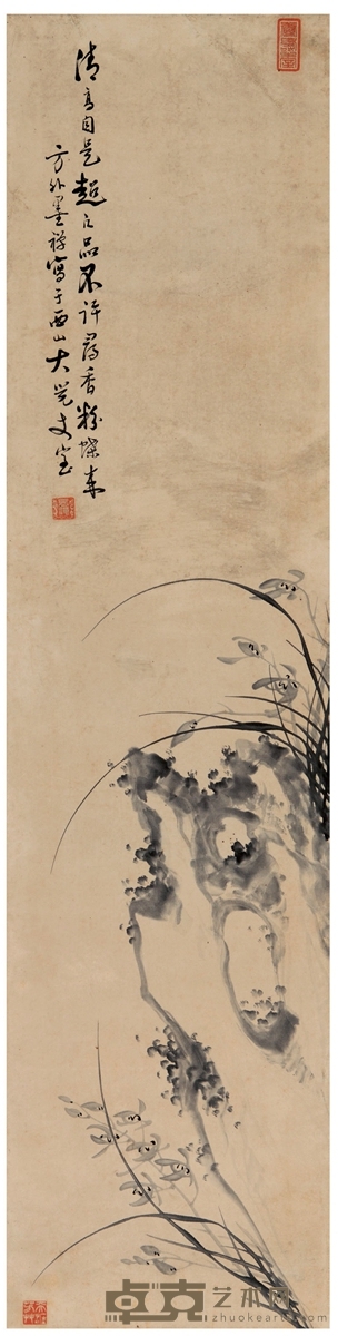 锡梵法师 兰石图 130.5×32.5cm