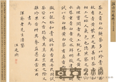汪廷玙 楷书 节录论茶文 28.5×23.5cm
