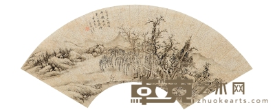 蒋步瀛 踈林策仗图 52×17.5cm