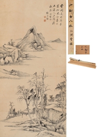 沈翰 仿倪云林山水