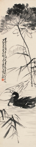 姚燮 荷芦双鹜图