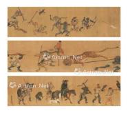 Zhong Kui’s Hunting Procession Handscroll ink and color on silk