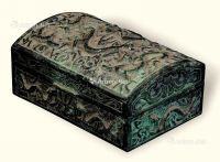 清 铜龙纹盒