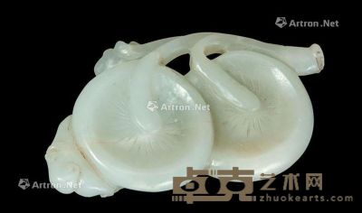清 白玉蘑菇坠 长5.5cm