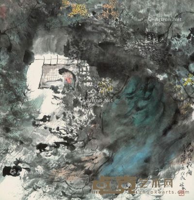 1988年作 人比黄花瘦 立轴 设色纸本 67×64.5cm