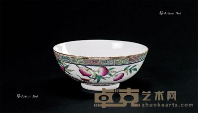 清光绪 粉彩福寿碗 直径13.8cm