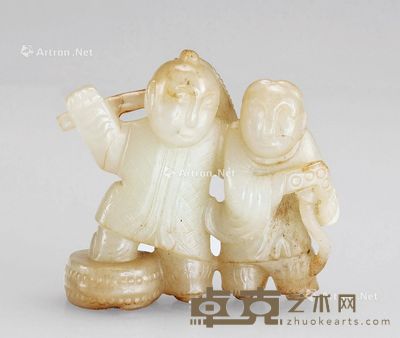 明 白玉双子摆件 6.4×5.7×2.4cm