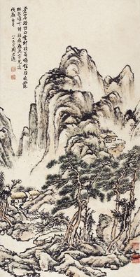 周君适 山隐图