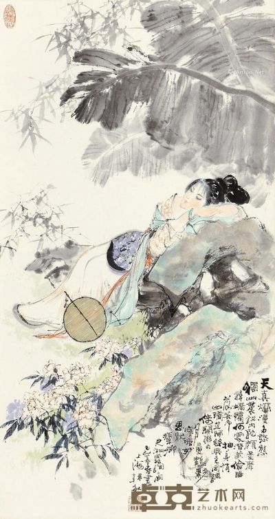 韩敏 蕉荫卧眠 88×47cm