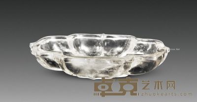 清 海棠形水晶笔洗 13×9cm