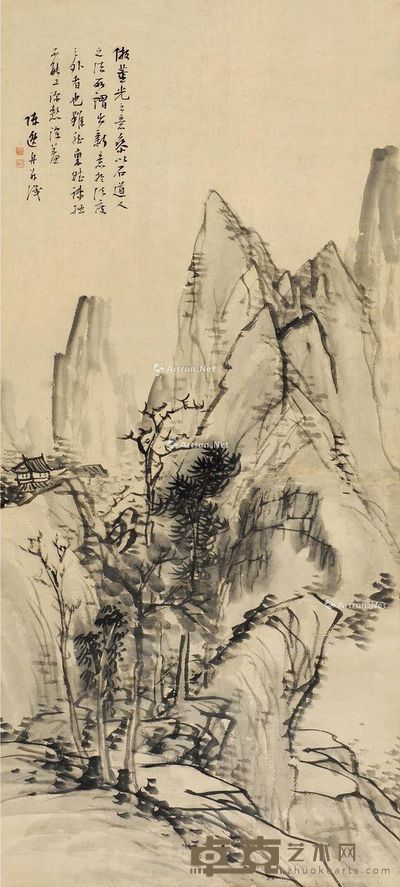 陈逸舟 山居图 117×52cm
