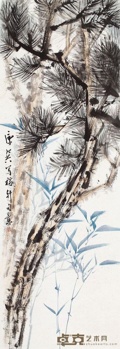 康师尧 松竹图 99.5×55cm