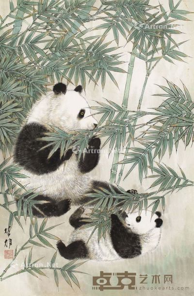 方楚雄 熊猫 70×46cm