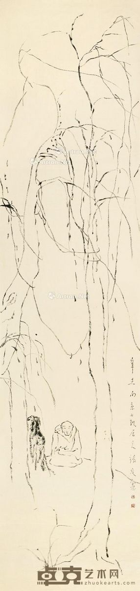 张友宪 南山献寿 46×49.5cm