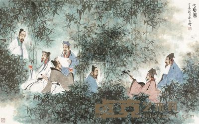 金大雪 七贤图 59×94cm