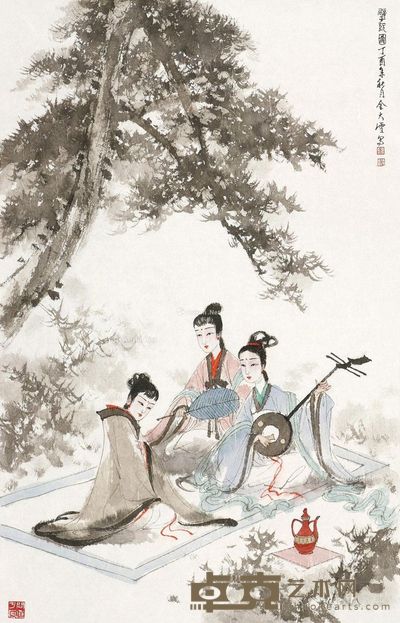 金大雪 擘阮图 48×75cm