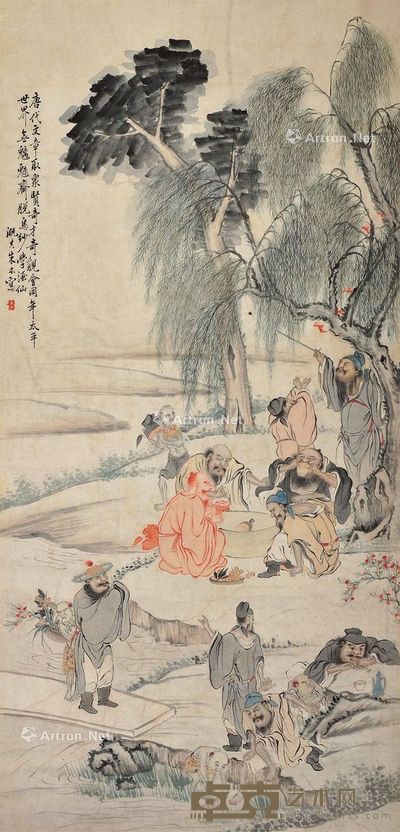 朱本 人物 134×65cm