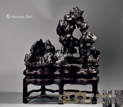 清 灵璧石山子《墨煜-汤贻芬》 40×19×55cm