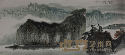 黄纯尧《峡江图》 251×113cm