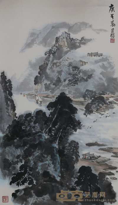 谭学楷《山水》 92×56cm