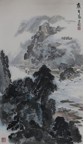 谭学楷《山水》
