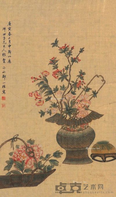 邹一桂 花卉 54×32cm