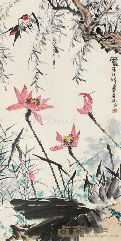 潘天寿 花卉 132×66cm