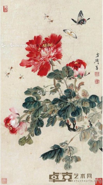 王雪涛 花卉 67×37cm