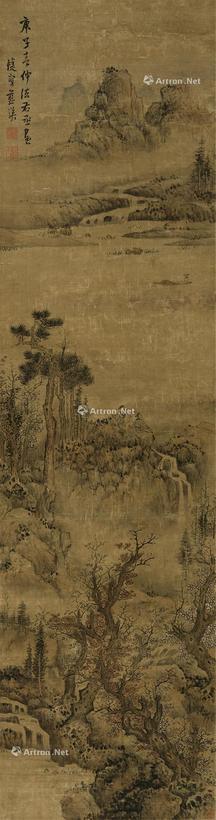 蓝瑛（款） 山间问禅