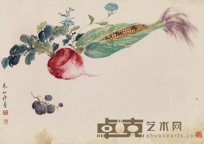 朱竹修 蔬果图 54×38.5cm