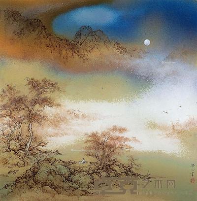 刘乐沁 溪山秋色 55×54cm