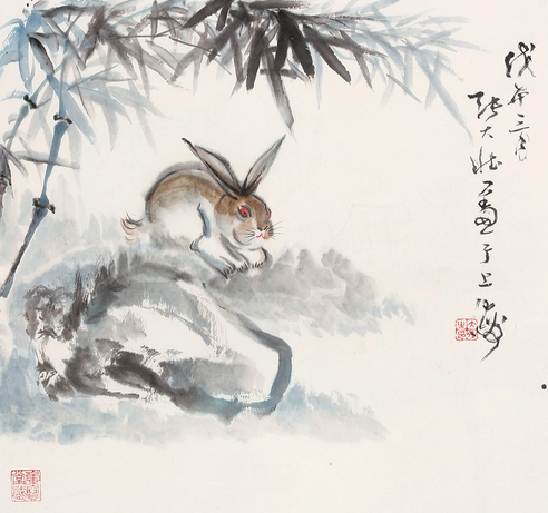 竹兔图