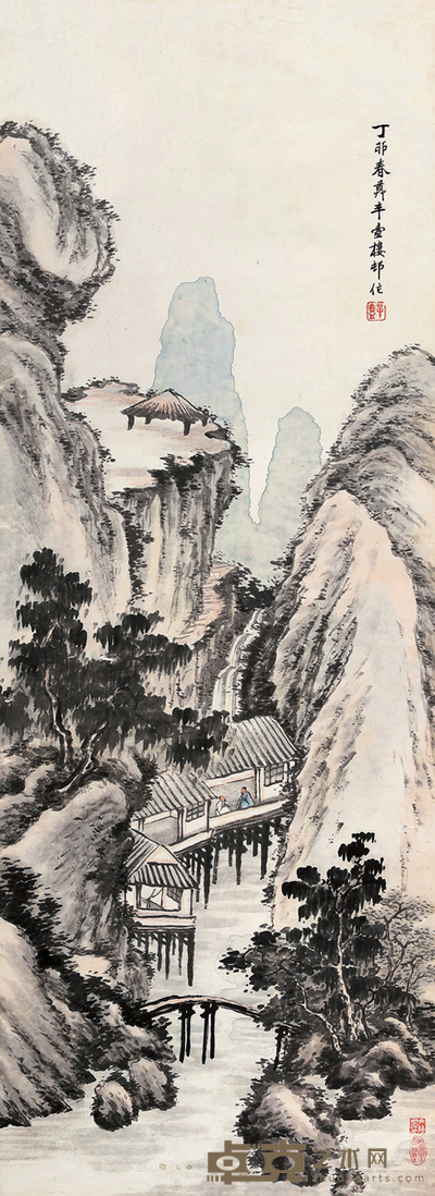 水阁探幽 130*47.5cm