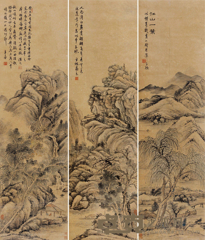 山水 144*39.5cm*3