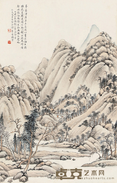 峰峦暖翠阁 51*32.5cm