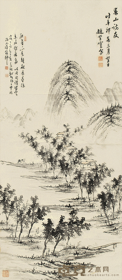 山水 121×51cm