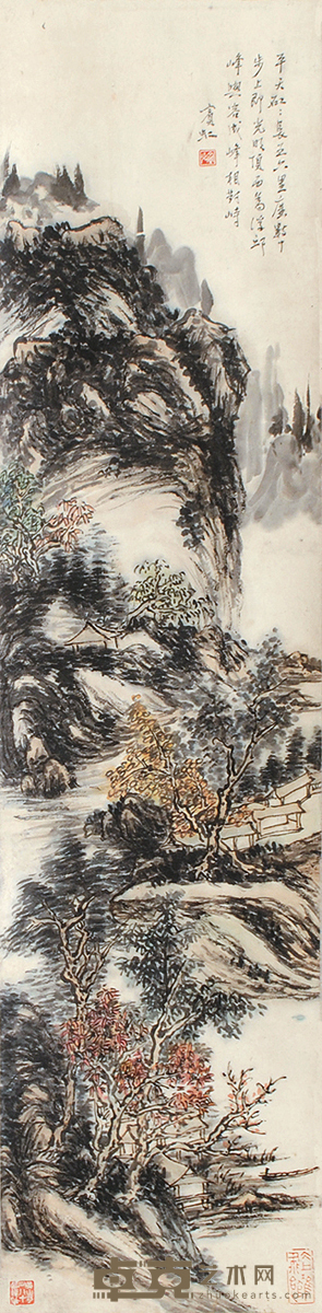 山水 116×26cm