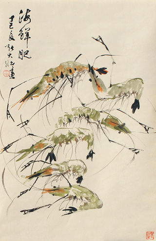 海鲜肥立轴