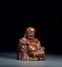 清·黄杨木雕弥勒佛坐像