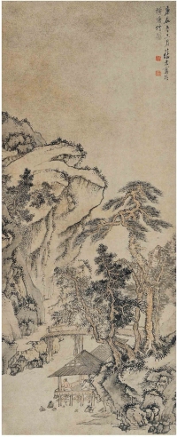 张 宏（1577～1668后） 水榭山居图