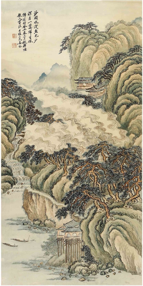 姜 筠（1847～1919） 溪云山色图