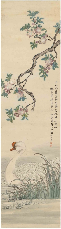 翁小海（1790～1849） 春江白鹅图